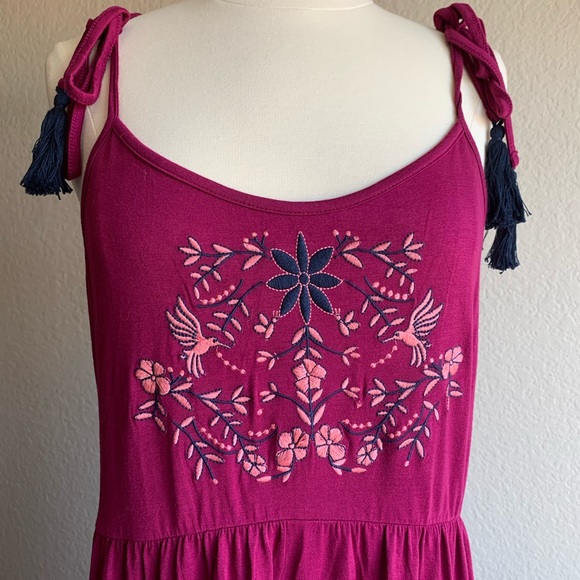 🍓NWOT  Rayon Plum Pink Summer unique Dress - Picture 5 of 9